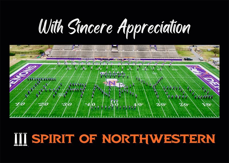 With sincere appreciation, Spirit of Northwestern.